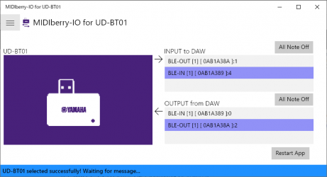 Screenshot 1 MIDIberry-IO for UD-BT01 windows