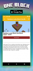Captura de Pantalla 4 Map One Block Survival - block mc android
