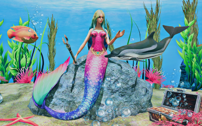Imágen 9 Mermaid Simulator 3D Sea Games android