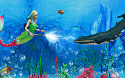 Imágen 11 Mermaid Simulator 3D Sea Games android