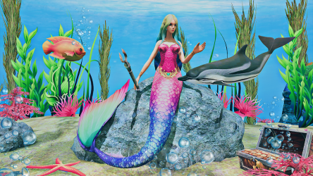 Captura de Pantalla 5 Mermaid Simulator 3D Sea Games android
