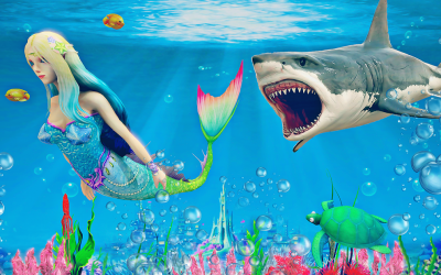 Captura de Pantalla 10 Mermaid Simulator 3D Sea Games android