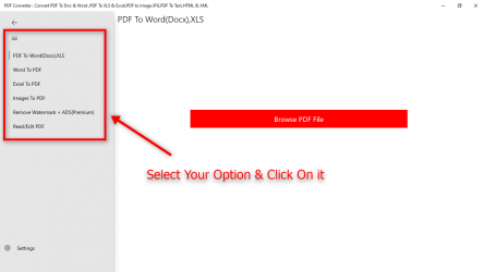 Captura 1 PDF Converter : Convert PDF To Doc & Word ,PDF To XLS & Excel,PDF to Image JPG,PDF To Text,HTML & XML windows