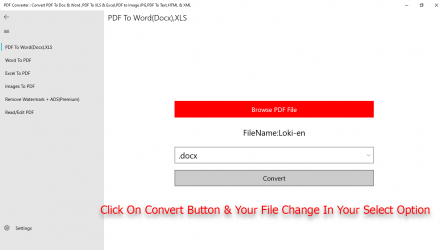 Screenshot 4 PDF Converter : Convert PDF To Doc & Word ,PDF To XLS & Excel,PDF to Image JPG,PDF To Text,HTML & XML windows