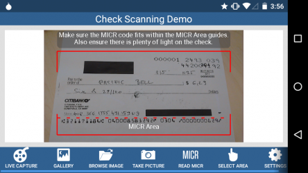 Captura 2 LEADTOOLS Check Scanning App android