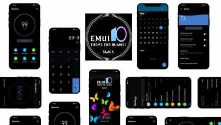 Captura de Pantalla 2 Black Emui-10 Theme for Huawei android