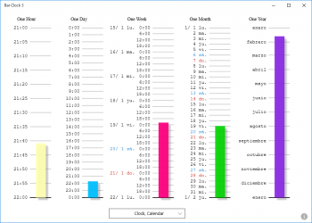 Screenshot 1 Bar Clock 3 - Bar chart style reloj, calendario tool windows