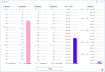 Screenshot 2 Bar Clock 3 - Bar chart style reloj, calendario tool windows