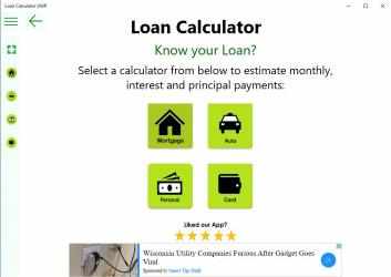 Captura 3 Loan Calculator UWP windows