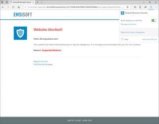 Screenshot 1 Emsisoft Browser Security windows