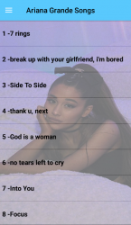 Screenshot 2 Ariana Grande Songs Offline (51 songs) android