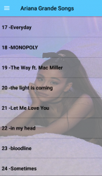 Captura de Pantalla 4 Ariana Grande Songs Offline (51 songs) android