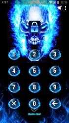 Capture 3 Blue Fire Skull - App Lock Master Theme android
