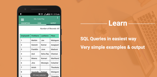 Capture 2 SQL Code Play android