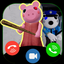 Captura 4 scary piggy roblx fake video call & chat simulator android