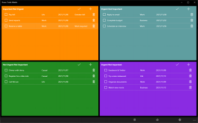 Captura de Pantalla 1 Focus Todo Matrix - Four-quadrant based task manager windows