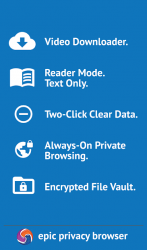 Screenshot 4 Epic Privacy Browser Ad Block, Almacén, VPN Gratis android