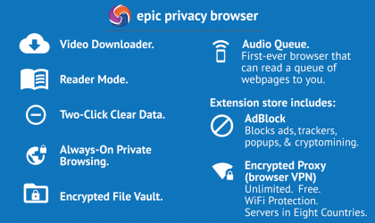 Capture 12 Epic Privacy Browser Ad Block, Almacén, VPN Gratis android