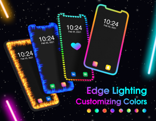 Captura de Pantalla 2 Edge Lighting: Notification Light & Live Wallpaper android