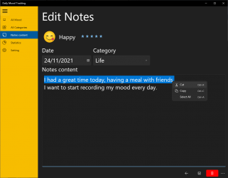 Screenshot 4 Daily Mood Tracking - Mood notebook, mood diary, mood management and statistics, daily mood note analysis windows