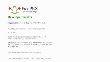 Screenshot 6 FreePBX Admin Sales Brochure Windows 8.1 windows