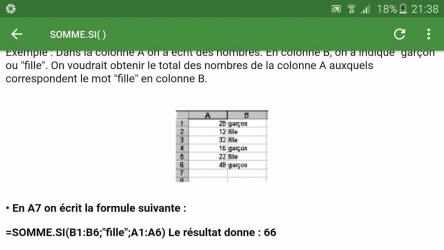 Captura de Pantalla 10 Cours fonctions Excel android