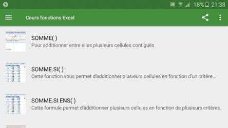 Screenshot 9 Cours fonctions Excel android