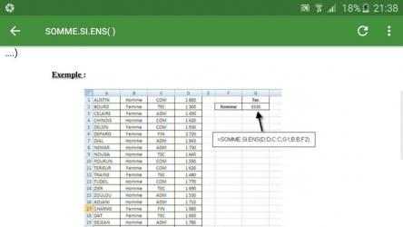 Captura 11 Cours fonctions Excel android