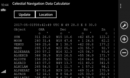 Screenshot 2 Celestial Navigation Data Calculator windows