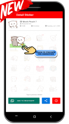 Captura 7 Animated Sticker Mochi Peach Cat For WAStickerApps android