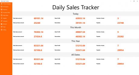 Screenshot 1 Daily Sales Tracker - Inventory management, Purchase order, Account Manager for small business windows