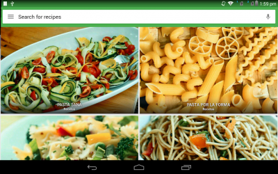 Capture 11 recetas de pasta gratis android
