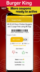 Capture 5 Cupones para Burger King - Código de Smart Food 🍔 android