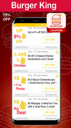 Captura 14 Cupones para Burger King - Código de Smart Food 🍔 android