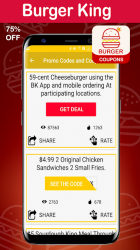 Captura 8 Cupones para Burger King - Código de Smart Food 🍔 android
