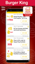 Imágen 3 Cupones para Burger King - Código de Smart Food 🍔 android