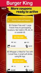 Captura de Pantalla 4 Cupones para Burger King - Código de Smart Food 🍔 android
