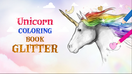 Imágen 1 Unicorn Coloring Book Glitter windows