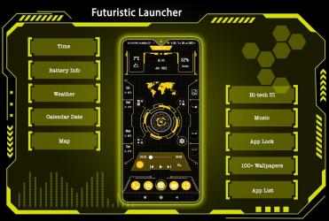 Captura 2 Futuristic Launcher - App lock, Hide App android
