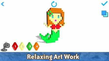 Imágen 2 Mermaid 3D Color by Number - Girls Voxel Coloring Book windows
