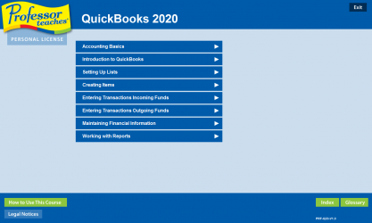 Capture 1 Professor Teaches QuickBooks 2020 windows