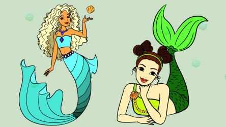 Image 5 Mermaid Color By Number Coloring book windows