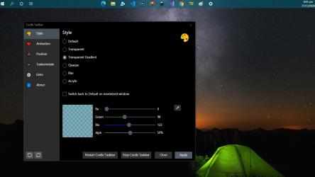 Capture 4 Coolle Taskbar - Change Style, Position and Color windows