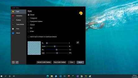 Capture 1 Coolle Taskbar - Change Style, Position and Color windows