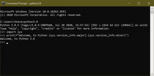 Screenshot 1 Python 3.8 windows