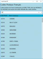 Screenshot 1 Code Postal FR windows