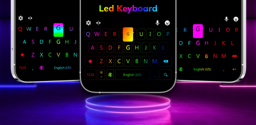 Captura de Pantalla 4 Teclado LED resplandeciente: emojis, GIF, fuentes android