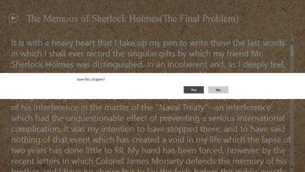 Capture 2 The Memoirs of Sherlock Holmes eBook windows
