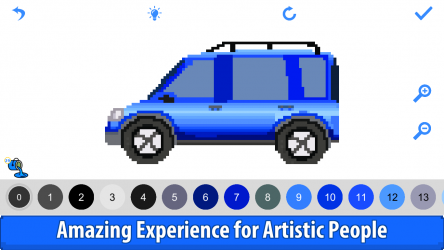 Capture 3 Cars Color by Number - Pixel Art, Sandbox Coloring Book windows