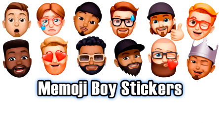 Capture 9 Memoji Boy Apple Stickers for WhatsApp android